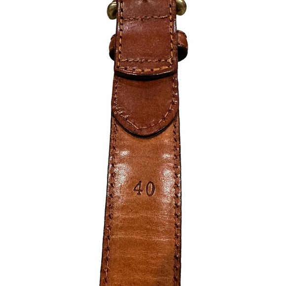 Lands End Braided Leather Belt Mens Weaved Adjustable Brown 40 - Picture 4 of 5